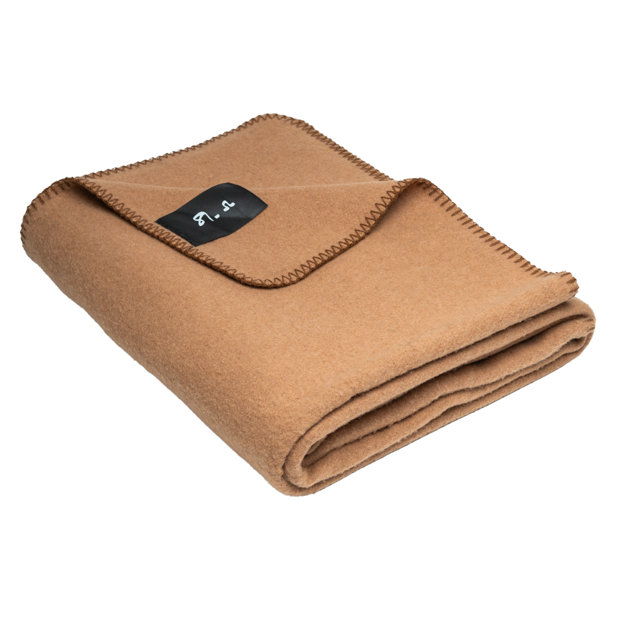 Sahara Brown Wool Blanket by LAMBHILL CO. w/ Vegan Leather Belt