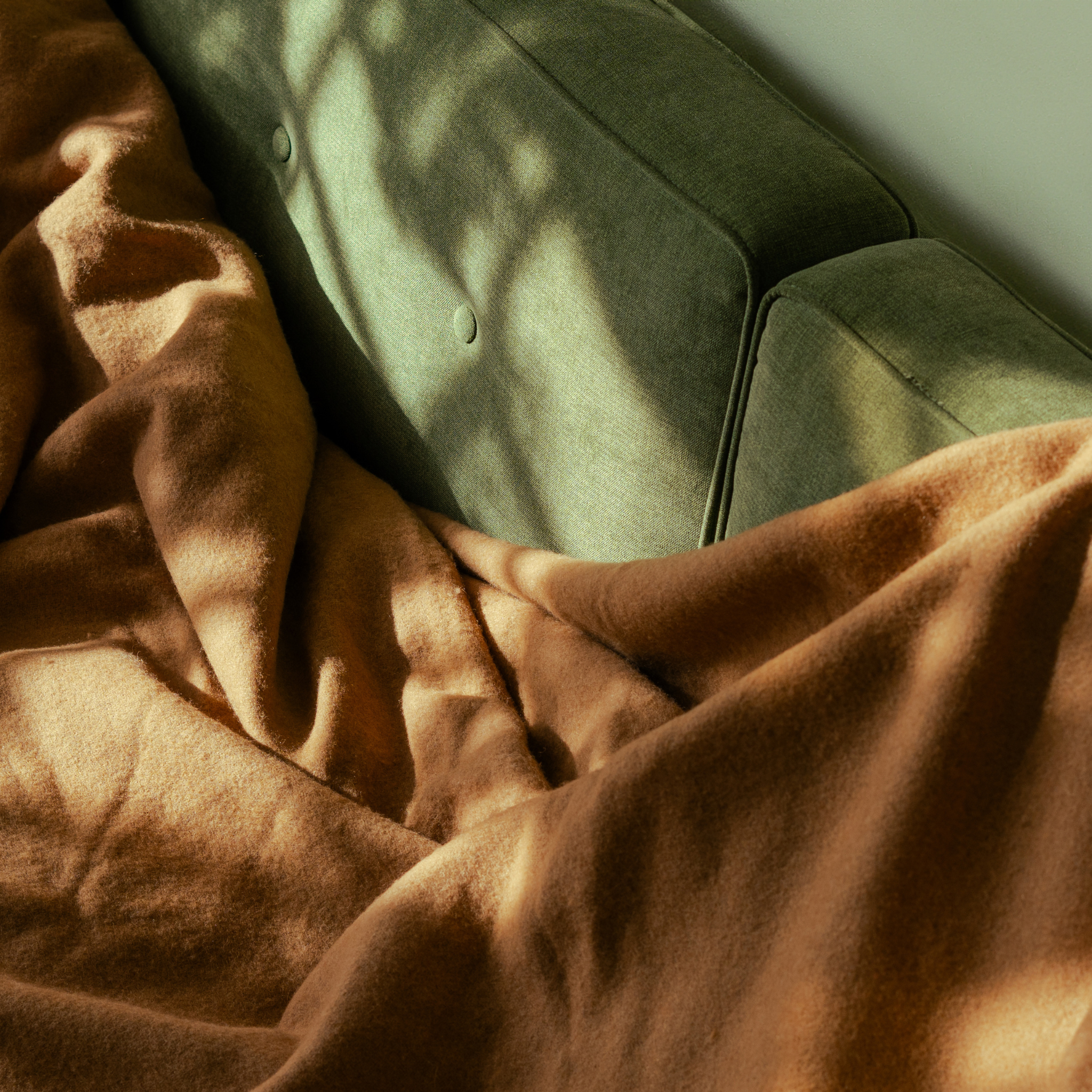 Sahara Brown Wool Blanket by LAMBHILL CO. w/ Vegan Leather Belt